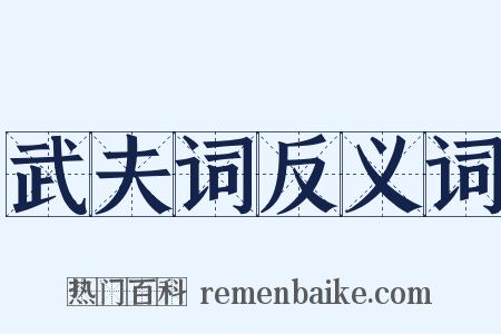 武夫词反义词是什么意思的图片
